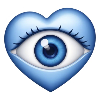 Eye inside navy blue heart sticker