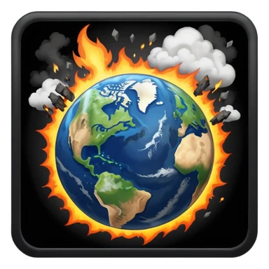 Earth hit by a meteor sticker