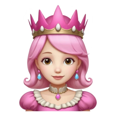 mushroom princess portrait, head and shoulders only, pink mushroom crown, elegant fantasy dress collar, warm smile, 3D cartoon, mobile game icon style, clean background, no text, no watermark
 
 sticker