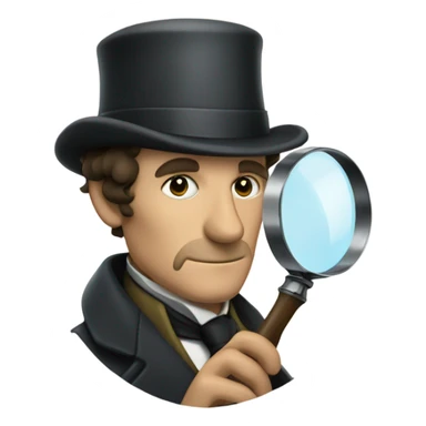 Sherlock Holmes with a magnifying glass sticker