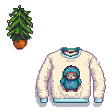 a cozy sweater in the style of iOS clothing stickers sticker