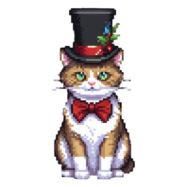 cat with a tophat sticker