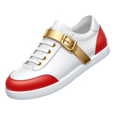 Sonic the Hedgehog's red shoes with white strap and gold buckle sticker