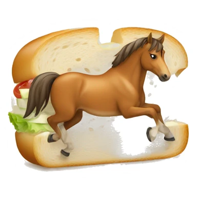 horse on sandwich  sticker