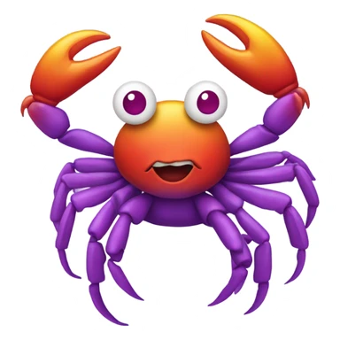 Gay crab with clown hair sticker
