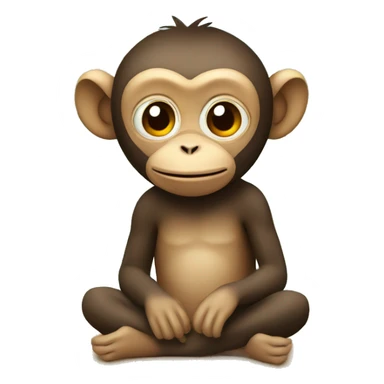 Monkey sitting on the beach  sticker