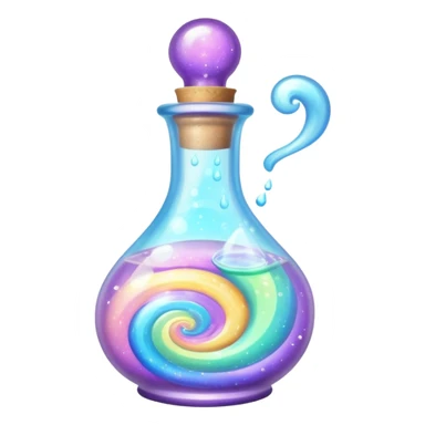 Sparkling shiny pastel potion in a magic bottle sticker