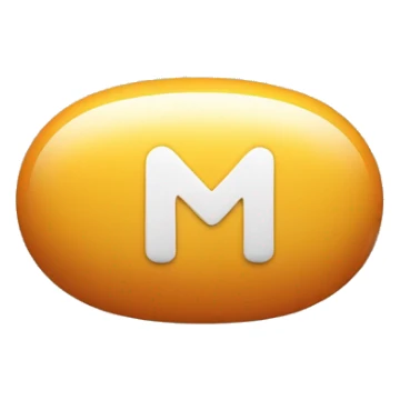 Pill with the letter “m” on it sticker