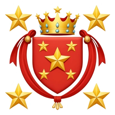 red 5 stars coat of arms sticker