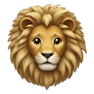 small lion with mane and tasseled tail sticker