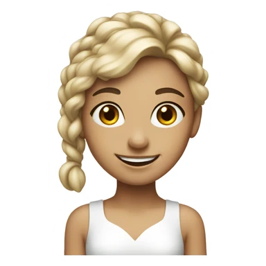 smiling girl in white dress sticker