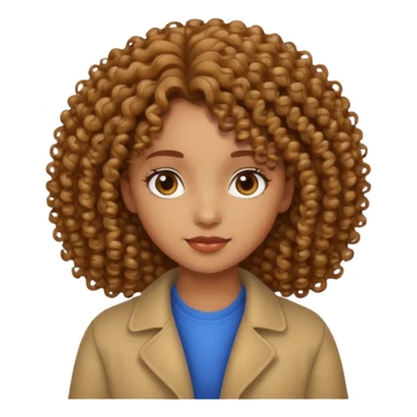 esmer kumral renkli kıvırcık kız sticker