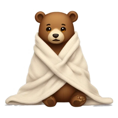 bear cozy in blanket sticker