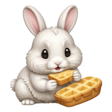 a cute rabbit eating bread sticker