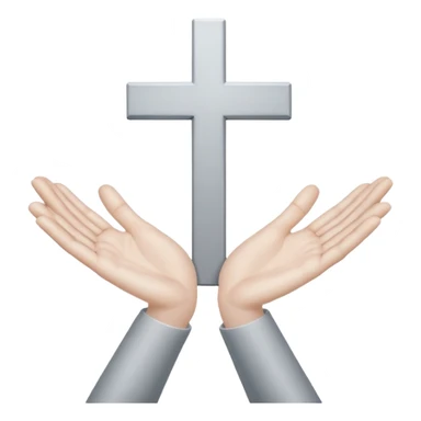 grey hand with upside down cross on the palm sticker