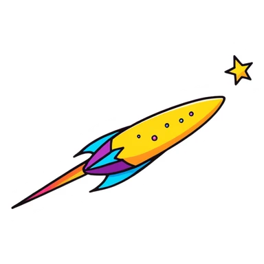 colorful comet with sparkling tail sticker