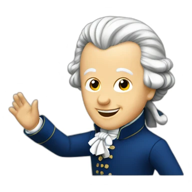 Mozart waving sticker