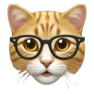 Un chat avec des lunettes sticker