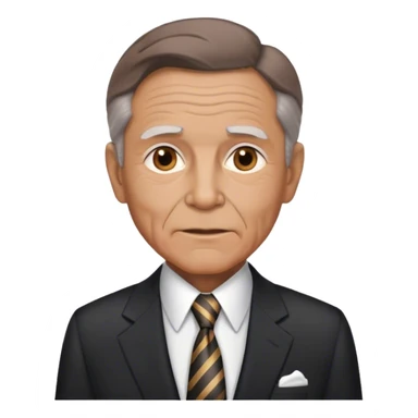 Sexy elderly man with a suit and tie and brown hair sticker