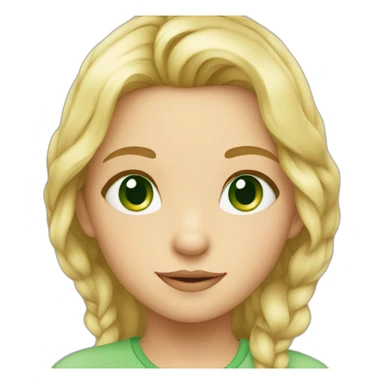 A child blonde harre green eyes sticker