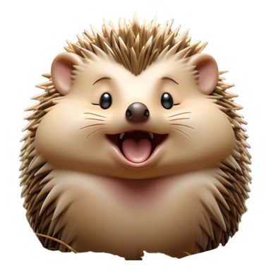 Cinematic Silly Yawning Hedgehog Portrait Emoji, Head tilted with a dramatic, wide-open yawn revealing a tiny, adorable snout and droopy quills, with sleepy, half-closed eyes, Simplified yet irresistibly cute features, highly detailed, glowing with a soft, cozy woodland light, high shine, relaxed yet humorously expressive, stylized with a dash of whimsical forest charm, soft glowing outline, capturing the essence of a drowsy yet endearing hedgehog that appears ready to stretch and yawn its way into your heart! sticker