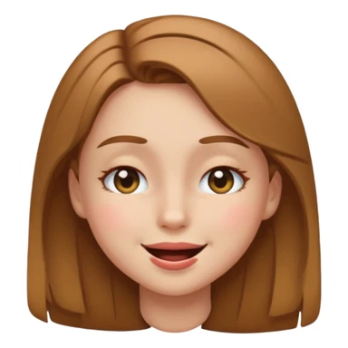 Girl winking with her left eye closed, happy face, emoji style sticker