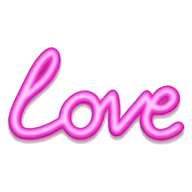  glowing pink neon sign that says “Love” in cursive. sticker