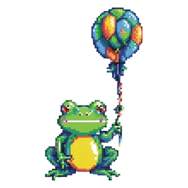 frog shaped like a balloon animal sticker