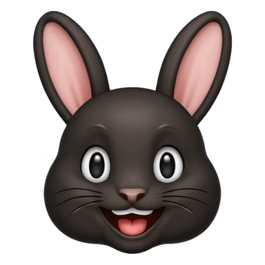 emoji d'une tête de lapin noire qui dit bonjour de la main sticker