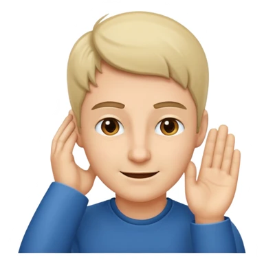 Face with hand behind its ear while smirking sticker