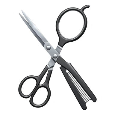 scissors, comb sticker
