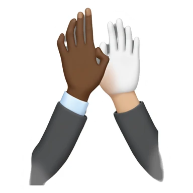 Black male white women hand holding sticker