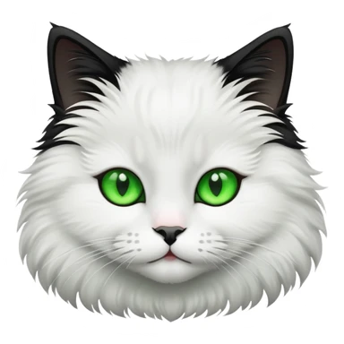 Black and white cat with green eyes  sticker