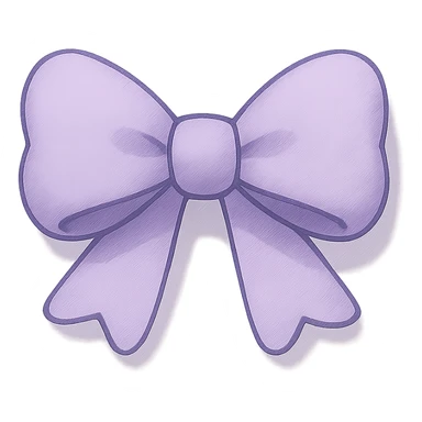 a cute lavender bow with rounded edges and a slight shadow sticker
