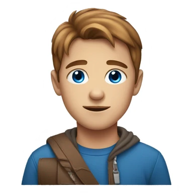 Boy with blue eyes and brown hir sticker