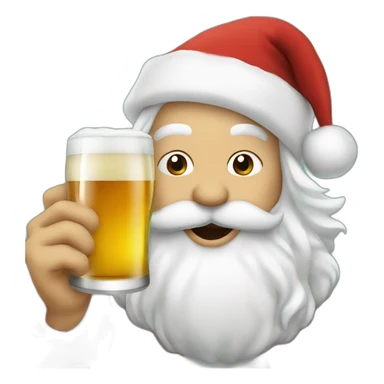 santa drinking beer sticker