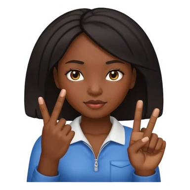 Black skin girl holding up the middle finger sticker