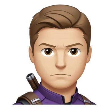 hawkeye clint barton portrait marvel, brown hair from captain america: civil war sticker