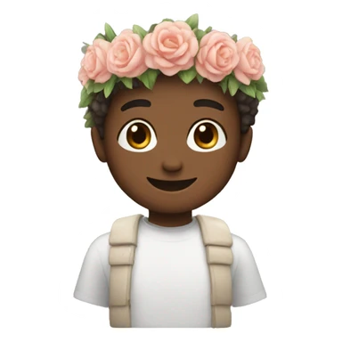 flower crown with heartwarming smile sticker