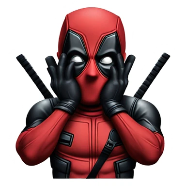 Surprised Deadpool with his hands on his cheeks  sticker