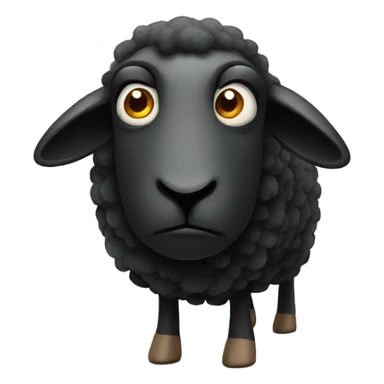 Black sheep, super angry look sticker