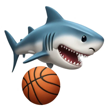 hammer shark playing basketball sticker