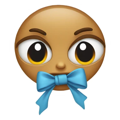 crying emoji with bow sticker