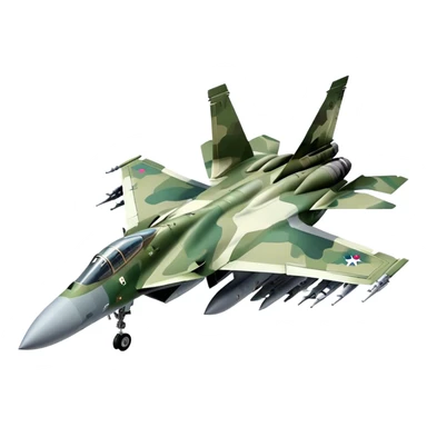 SU-35 Jet - Sukhoi (Model Year: 2020) (Iconic colour: Camouflage green) sticker