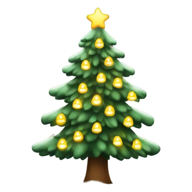 Christmas tree with warm lights and a snowy background  sticker