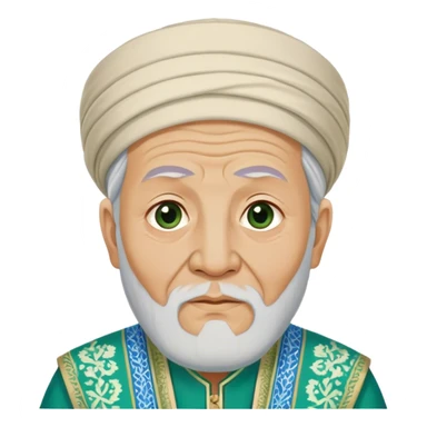 uzbek old man with green and blue national outfit sticker