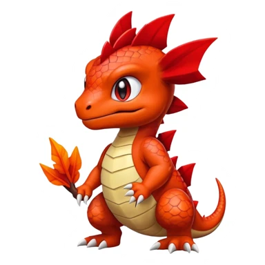 Cute Baby Charmeleon-Guilmon-Tyrunt-hybrid (full body) sticker