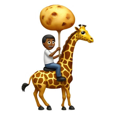a potato riding a giraffe  sticker