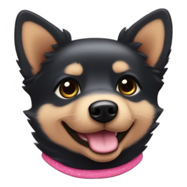 black schipperke that only have black short hair and who wears a pink bandana around his neck sticker