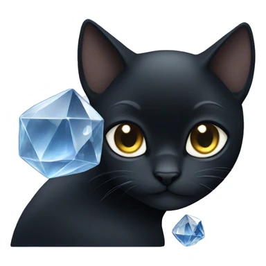 Black cat looking at Cristal’s  sticker